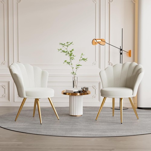 Velvet shell vanity chair - velvet,