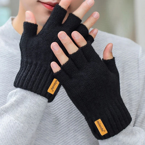Alpaca wool fingerless gloves - alpaca,
