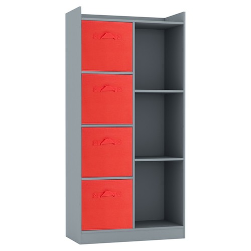 Tall wooden cube bookcase - wooden,