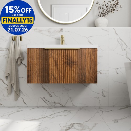 Fluted 800mm bathroom vanity - fluted,
