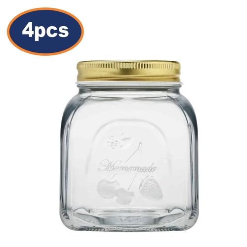 Glass storage jar 500ml with - 500ml,