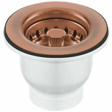 Taps2Traps™ 85mm Copper Belfast Kitchen Sink Basket Strainer Waste For 60mm Hole