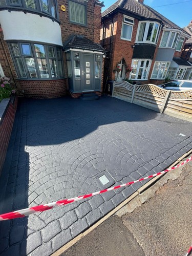 Coloured concrete driveway - coloured,