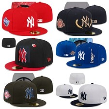 New York Yankees Fitted Hat Cap Men's Baseball Cap Flat Brim Cap Sun Hats NEW