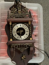 Vintage Zaanse Zaandam Ornate 8 Day Dutch Wall Clock with Pendulum & Weights