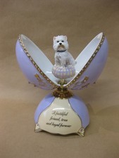 Bradex Faithful Friend Fine Porcelain Musical Egg ~ West Highland White Terrier