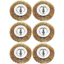 6x 4" 100mm Flat Wire Wheel Drill Rotary Brush Paint Rust Remover with 1/4 Shank