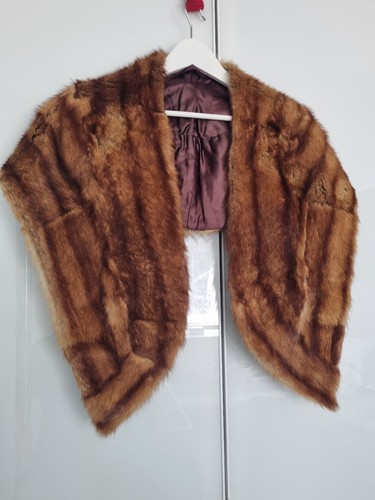Vintage real fur stole - fur, fab