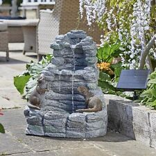 Solar & Battery Hybrid Power Otter Falls Cascade Outdoor Water Fountain Feature