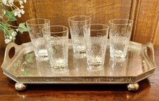 SET 4 Edinburgh CRYSTAL "ED177" Small TUMBLERS Cut FLOWERS/THISTLES/ARCHES