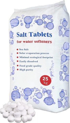 Water softener salt tablet - water,
