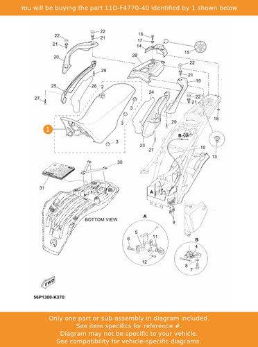 Yamaha semi double seat - seat, assy