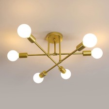 Vintage Ceiling Light 6 Bulbs