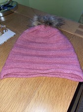 Alice Hannah London Hat Pink Fluffy Top Knitted