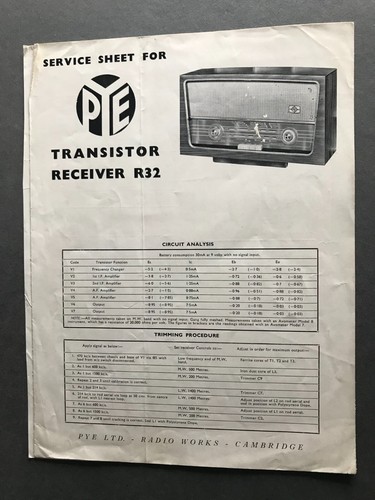 Pye radio model r32 - pye,