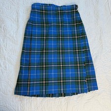 Scottish Clanwear Nova Scotia Pleated Tartan Kilt 100% New Wool 26"W x 23"L EUC