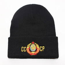 CCCP Mens Womens Beanie Hat Very Warm Knitted Winter Cap Soviet Russia