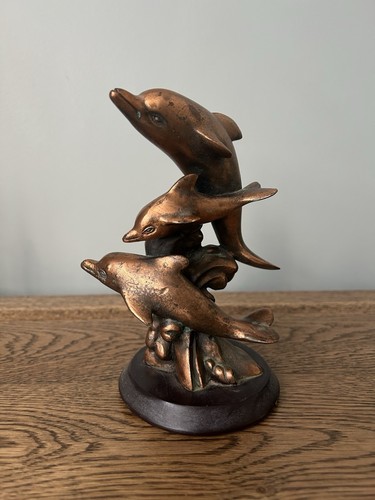 Bronze dolphin statue - dolphin,