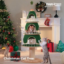 PAWZ Road Large Cat Tree Christmas Wood Cat Tower Thick Scratching Post 3 Condos