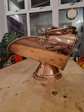 LARGE VICTORIAN COPPER Coal Scuttle HELMET SHAPED