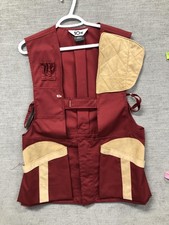 10X Shooting Vest Mens M 38 40 Burgundy Tan Recoil Pad Trap Skeet Field Made USA
