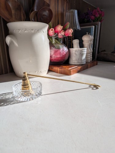 Vintage solid brass candle - solid,