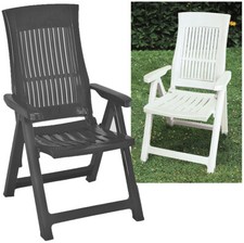 Folding Garden Lounger Chair 5 Multi Reclining Positions Outdoor Dining Chairs