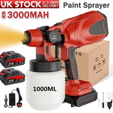 Cordless Paint Sprayer Fence Wall Airless 21V HVLP Spray Gun with Battery UK
