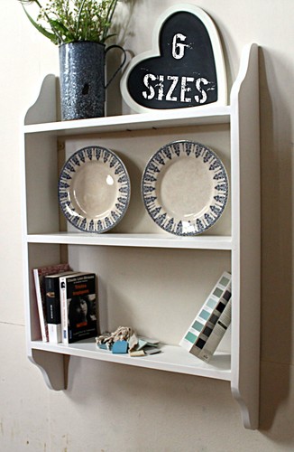 Wall shelf wooden three - shelf, tier