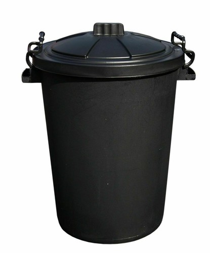 Black 80l plastic dustbin - 80l,