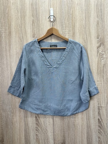 Oska 100 linen blue neck - oska, v