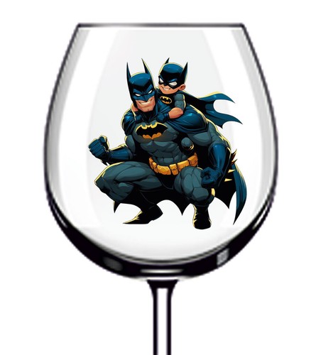 12x batman dad son wine - son, glass