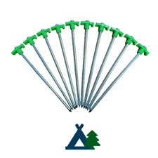 20 x Heavy Duty Hard/Soft Ground Rock Tent Pegs With Camping Hook Long Robust