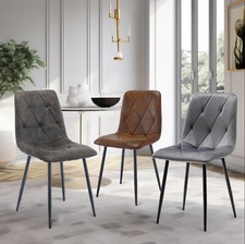 6X Dining Chairs Set Faux