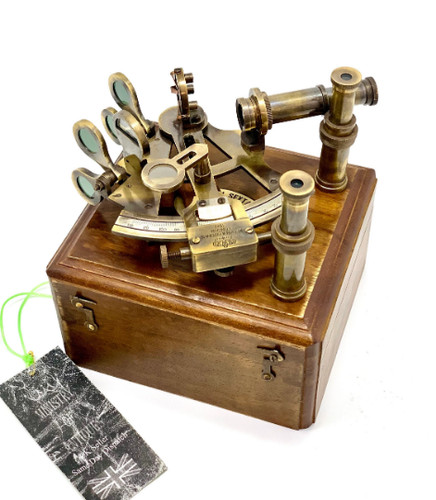 Nautical marine brass sextant - nautical,
