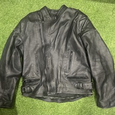 Vintage Waddington Black Leather Motorbike Jacket 42