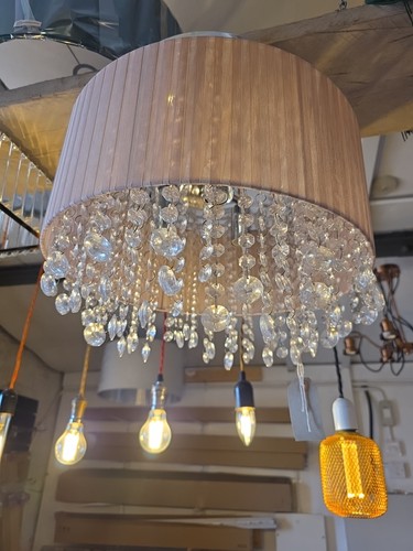 Blush and crystal fabric lamp - blush,