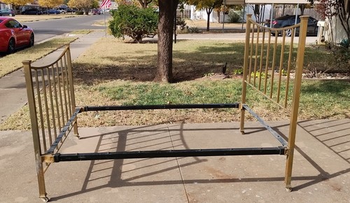 Antique vintage brass bed - antique,