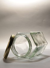 90 x 12oz HEX GLASS JAM JAR - JAM PRESERVE CHUTNEY PICKLES HEXAGONAL JAMJARS