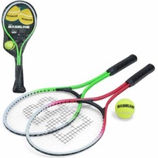 Aluminium 2 Player Tennis Rackets Set Racquets + Ball & Carry Case Garden Games