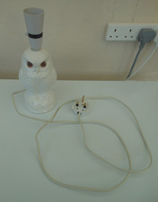 Poole Pottery white owl lamp -