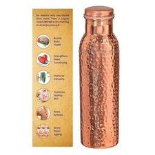 Pure Copper Water Bottle 1000ML Hammered Vacuum Flasks Health Benefits 1/3/5 Pcs