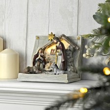 Light Up Nativity Scene Open Book Christmas Decoration with LED Lights Mr Crimbo