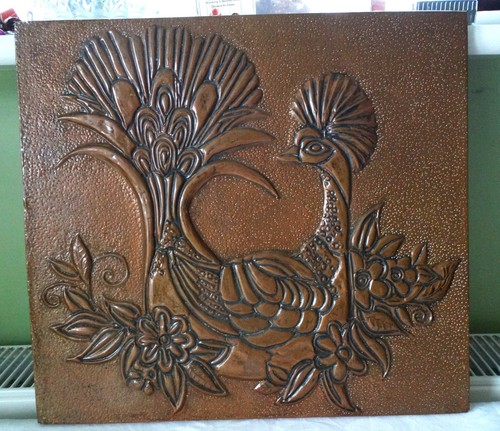 Vintage large copper plaque - copper,