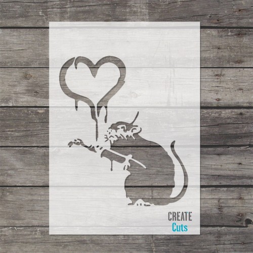 Banksy love heart rat painting - banksy,