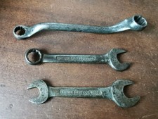  3 old Vintage Britool spanners 4213 ring, 3514 combination, 6J6071 military. 