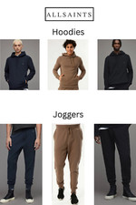 All Saints Mens Raven Hoody Top and Sweat Pants Designer Fleece Tracksuit Outfit