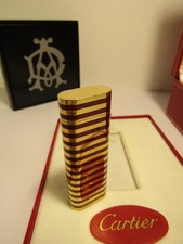 Cartier Lighter Gold & Red Lacquer Banding - Boxed Booklets & Spare Tank