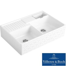 Villeroy & Boch Butler 90 2.5 Bowl Decor White Mosaique Ceramic Sink NO WASTE