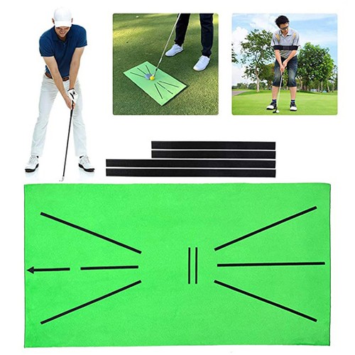 Golf swing training mat with - swing,